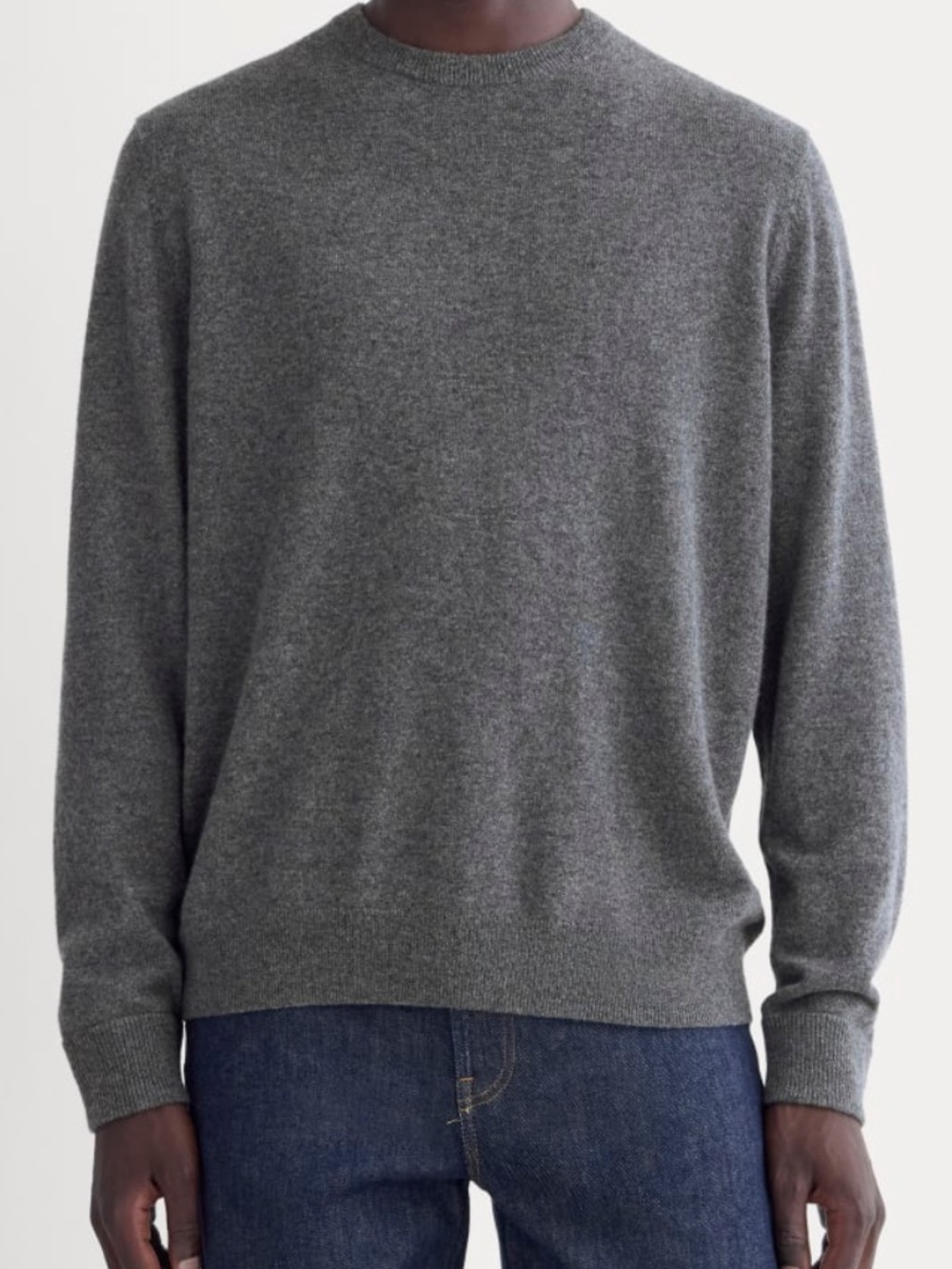 Everlane The Cashmere Crew Men's XL Charcoal Gray 100% Cashmere Sweater